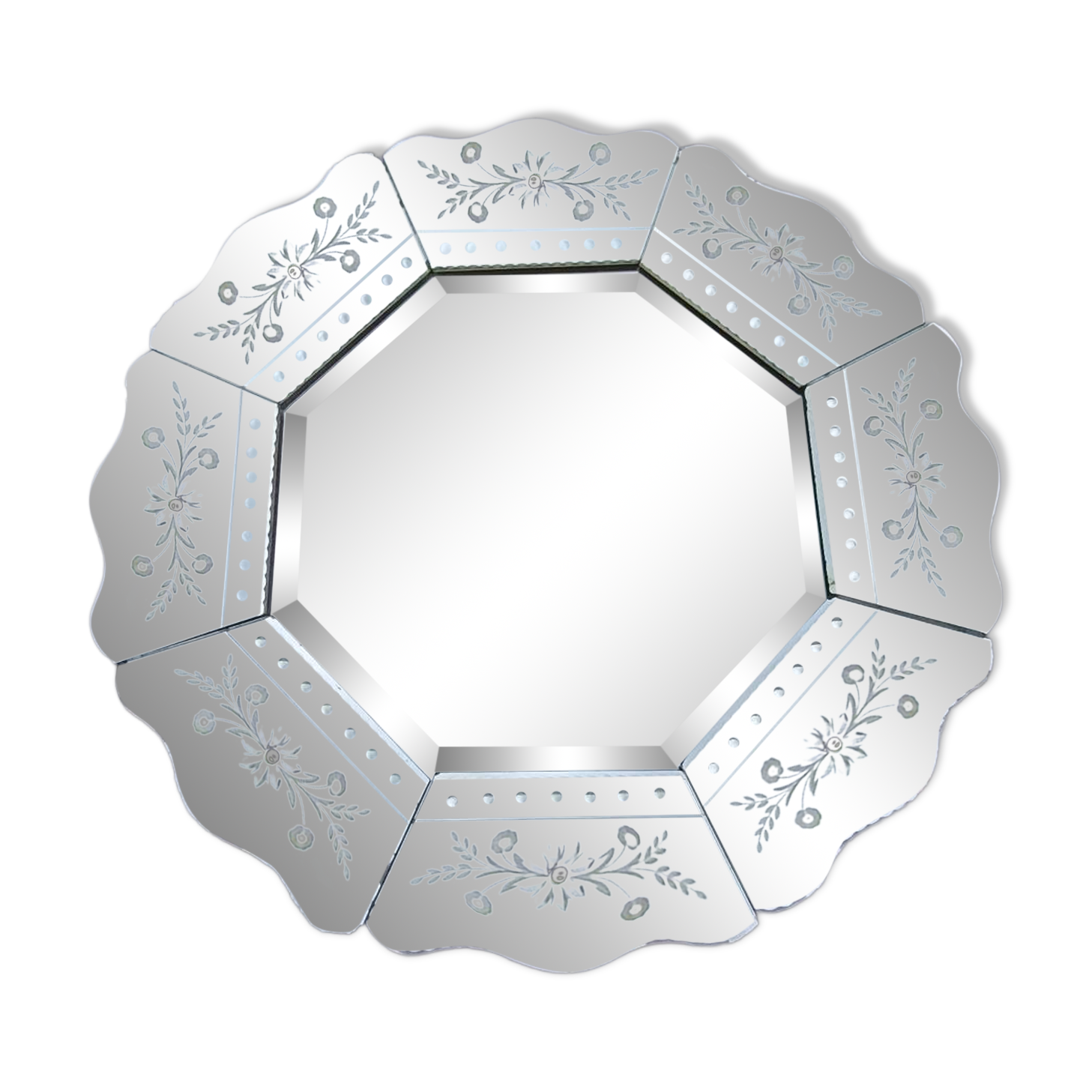 Miroir biseauté vénitien octogonal