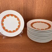 11 dessert plates in porcelain Space Age Schirnding Bavaria
