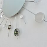"Sun" wall lamp in chrome metal and frosted glass 80s 90s