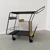 Perforated metal serving trolley style Mathieu Matégot
