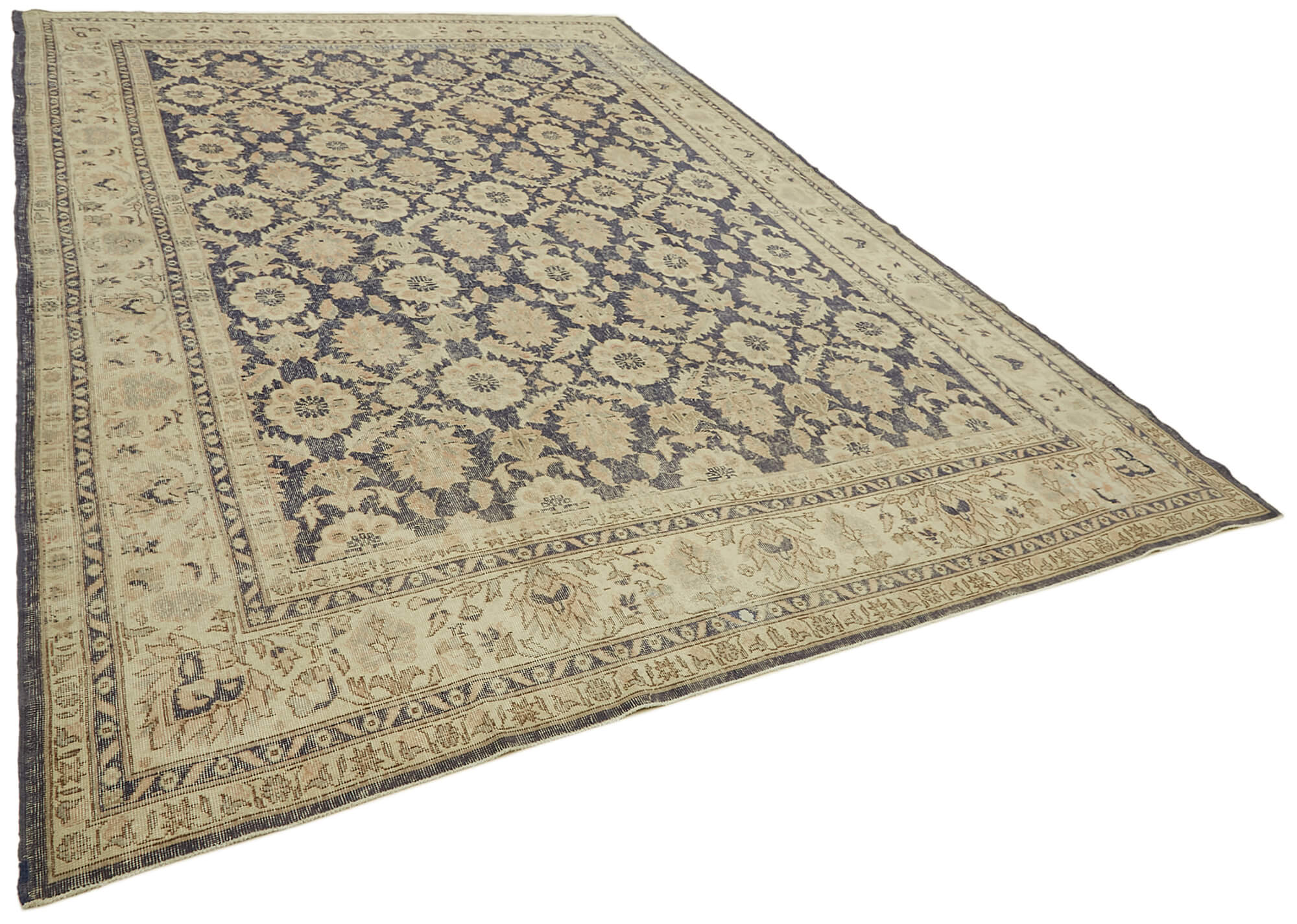 1980s 277 cm x 393 cm beige wool carpet