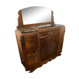 Art Deco buffet in walnut magnifying glass