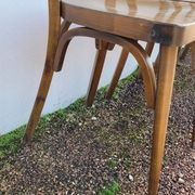 Series of 6 vintage old restaurant bistro chairs - 1950s