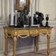 Louis XVI Console in Gilded Wood, Grey Ardennes Marble, 18th Century