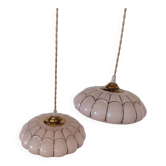 Art Deco pink glass suspensions from Clichy