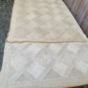 Louis XV dining table stripped in solid oak Versailles parquet 245cm