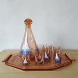 Service à liqueur Art Déco motif bateau