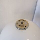 Vintage 1970s Mushroom Floor Lamp: Chrome & White Plastic, Retro Lighting