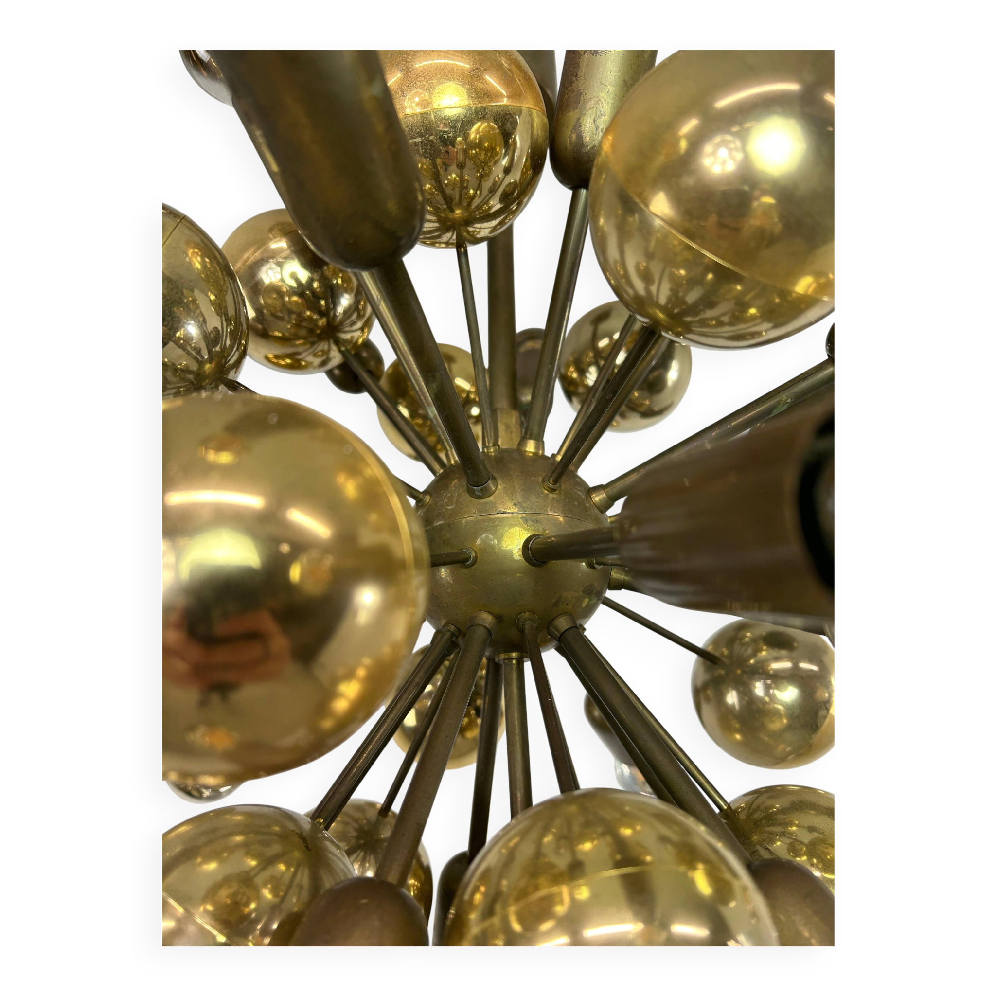 Atomic Suspension in Brass German Mid-Century by Dorothee Becker