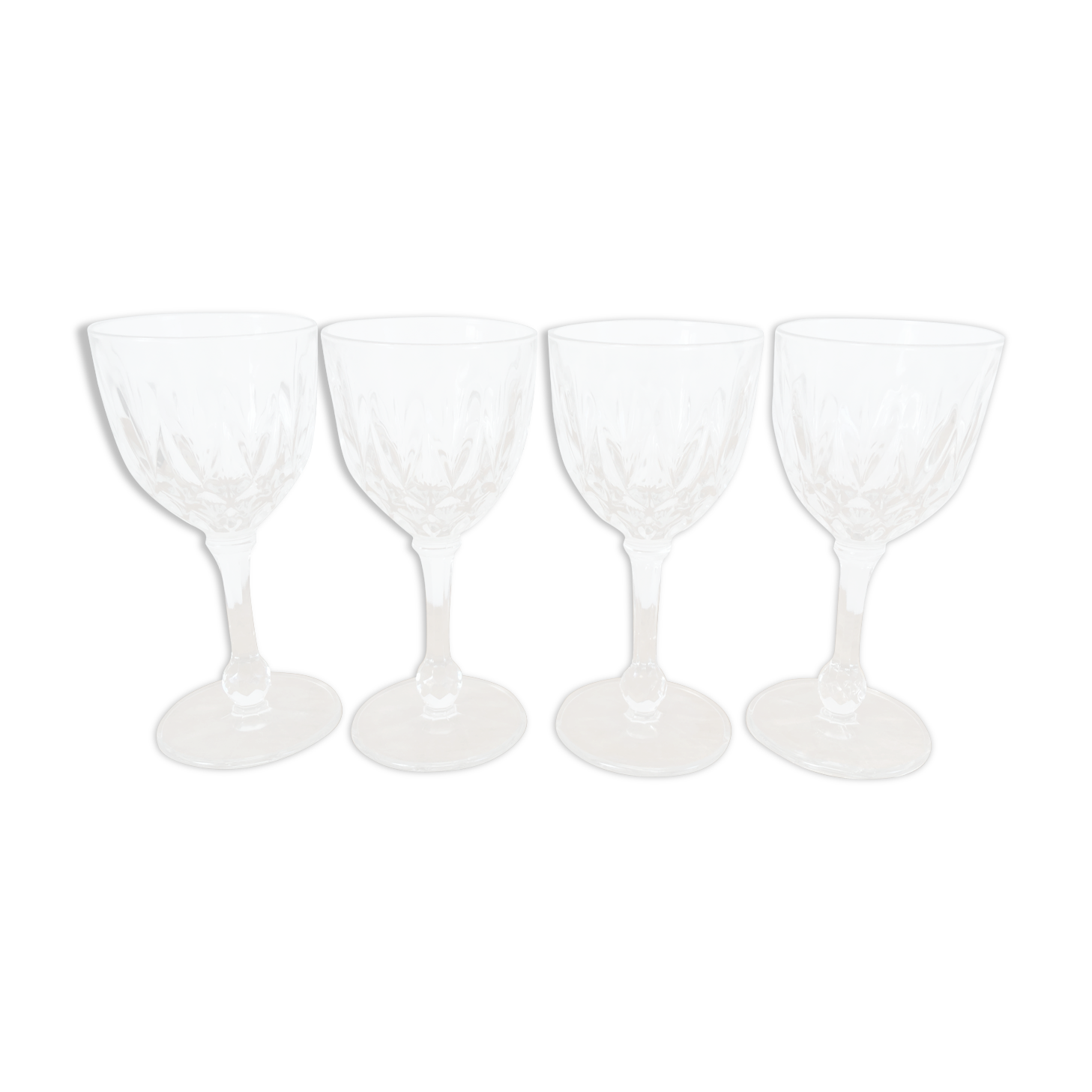 4 "diamond" foot glasses