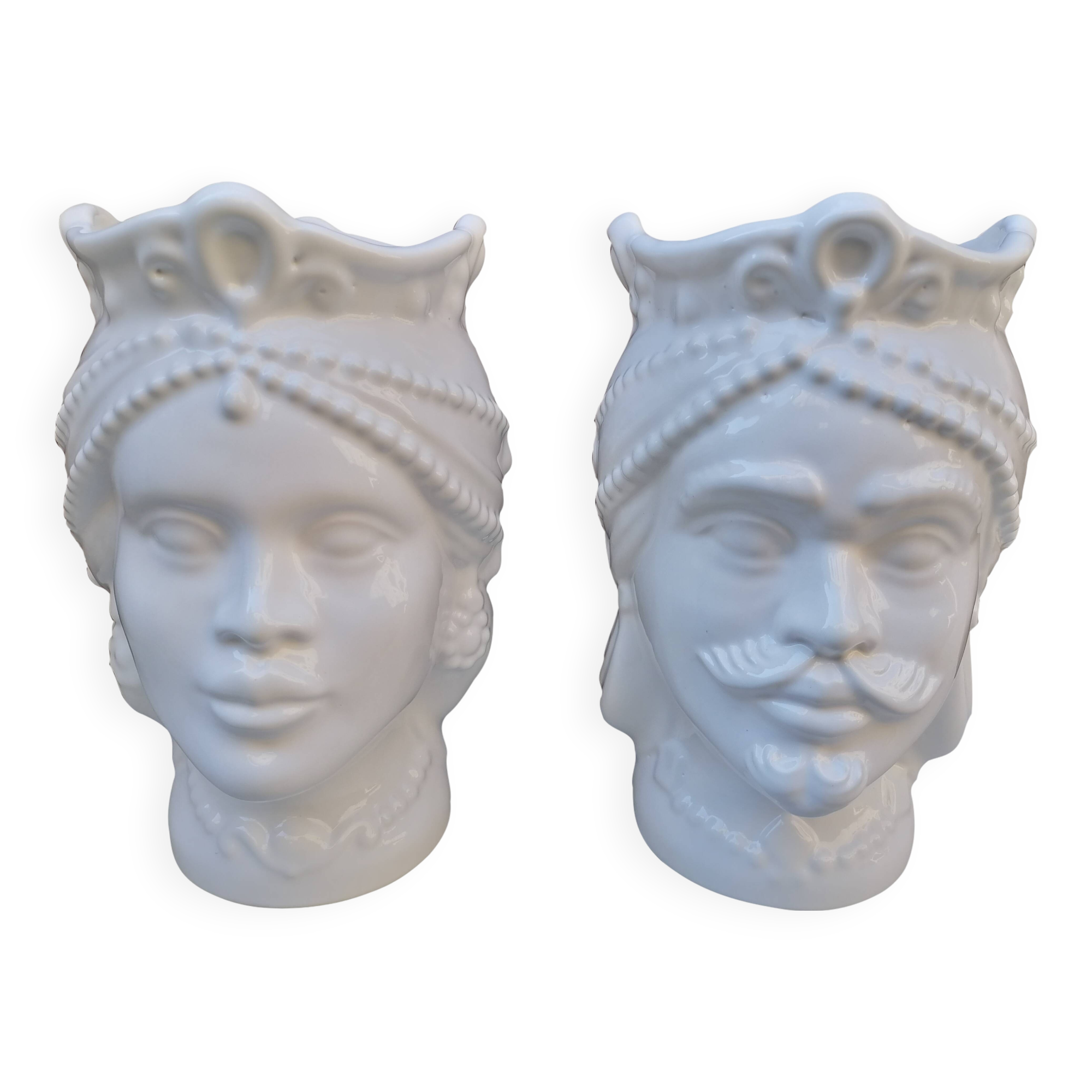 Sicilian ceramic head vases