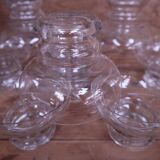 9 vintage engraved champagne glasses 1950