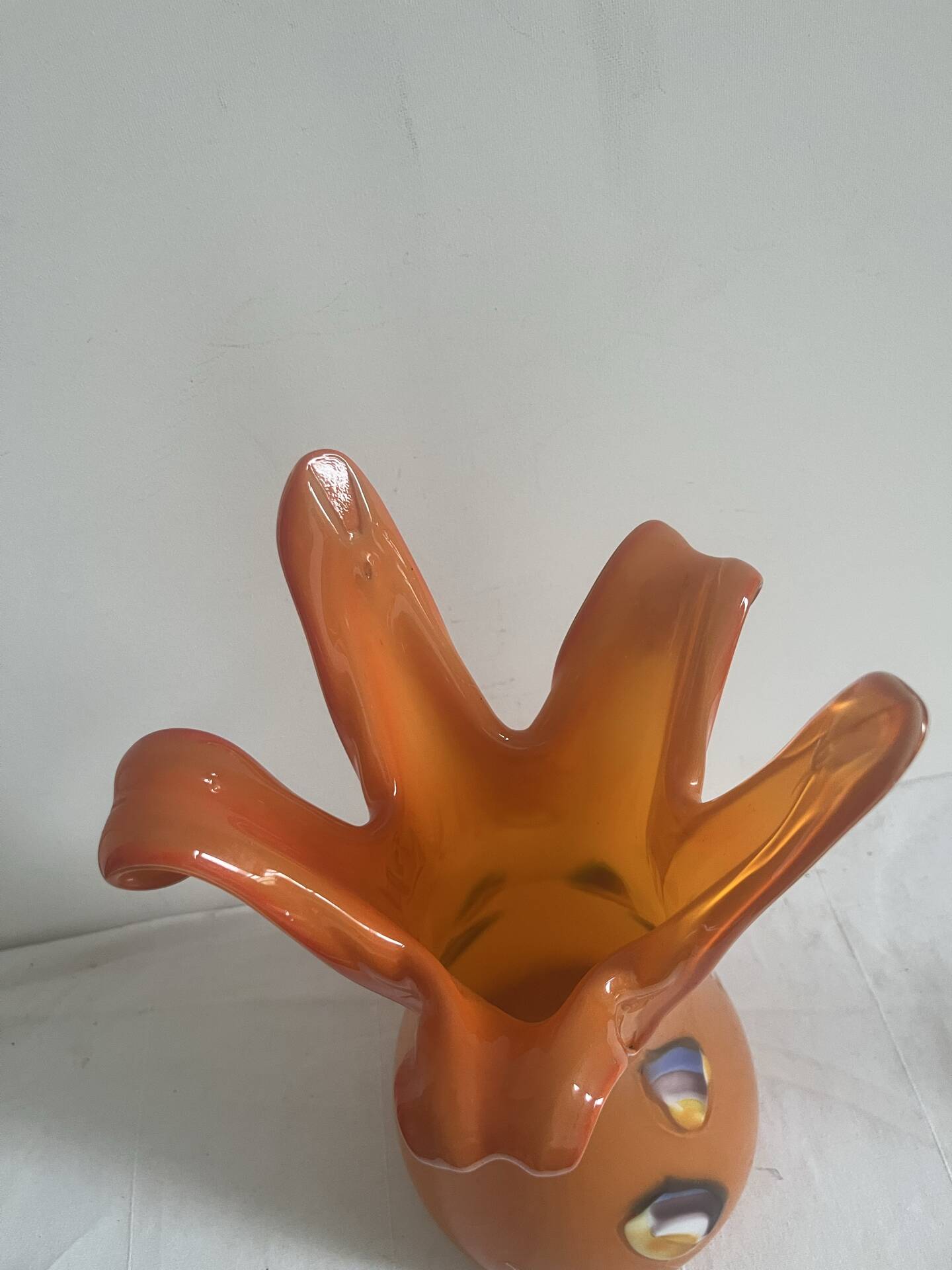 Large vintage blown glass vase Simais