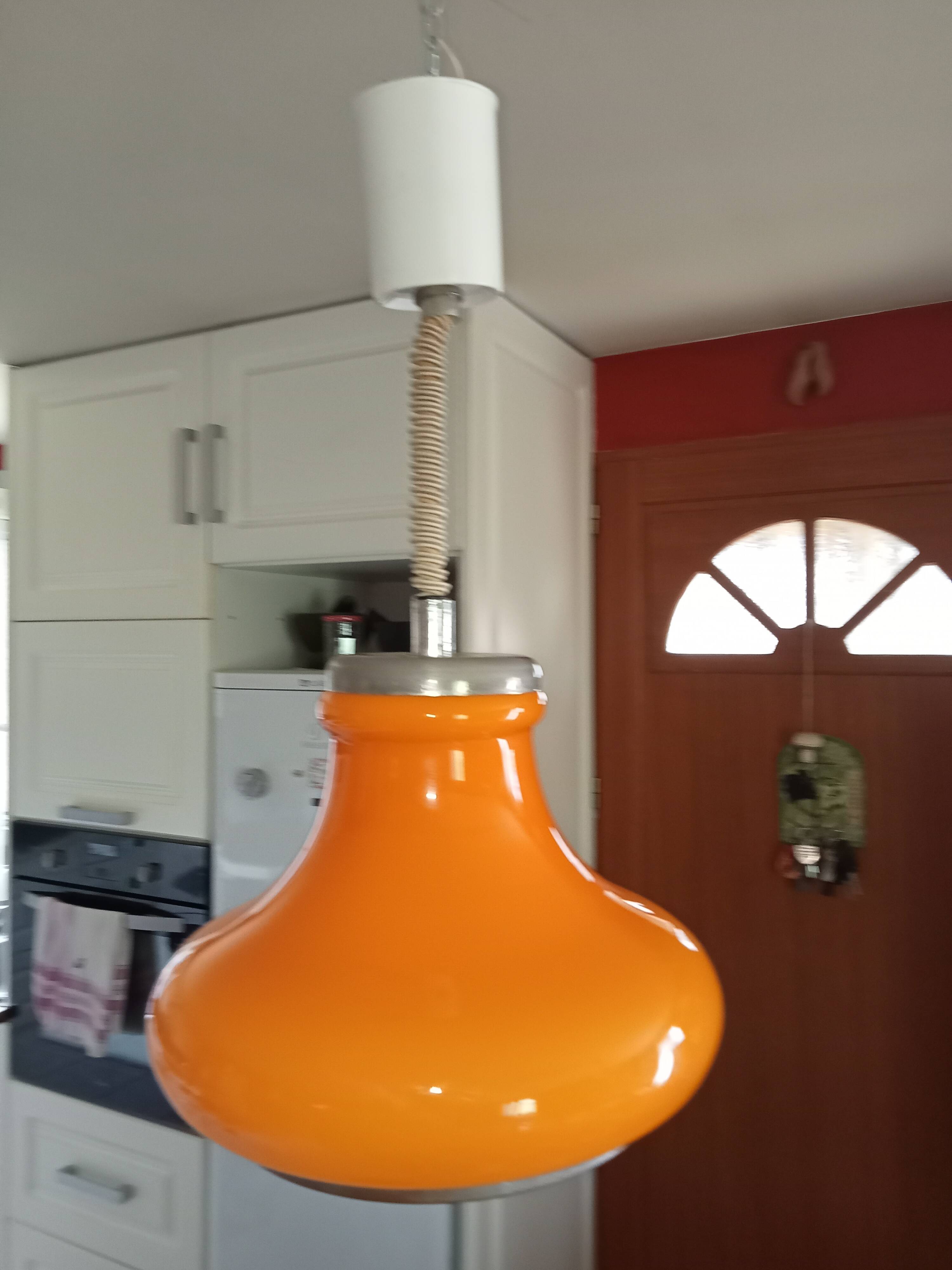 VINTAGE SUSPENSION MONTE ET DESCENDS / ORANGE GLOBE / 70s/80s