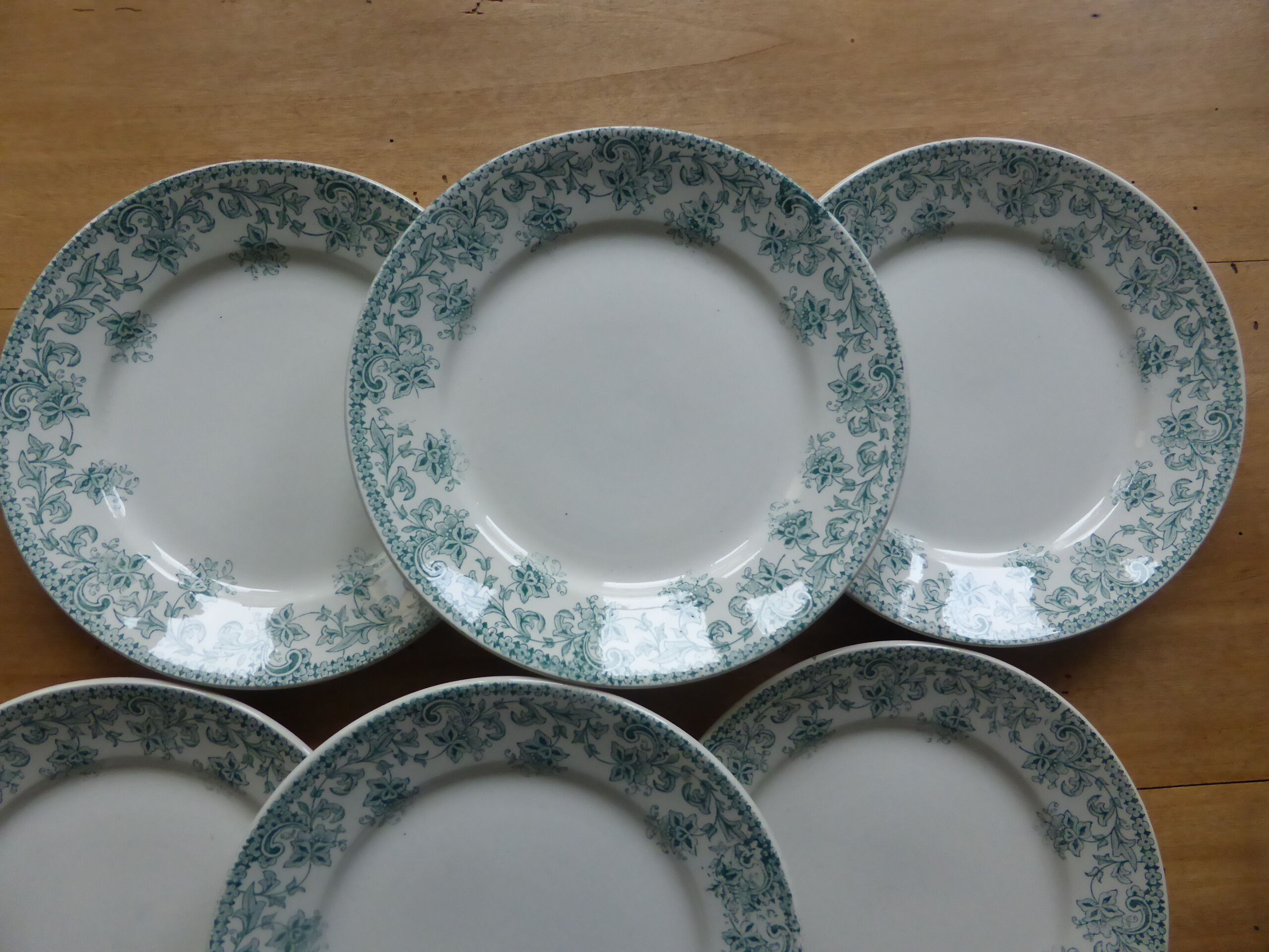 Set de 6 assiettes plates en terre de fer de St Amand modèle Jeanne