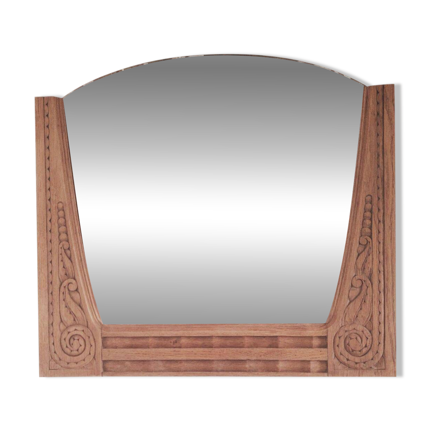 Renovated antique Art Deco mirror – Carved wood & authentic charm