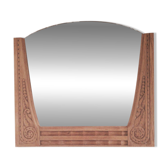 Miroir ancien Art Déco rénové – Bois sculpté & charme authentique