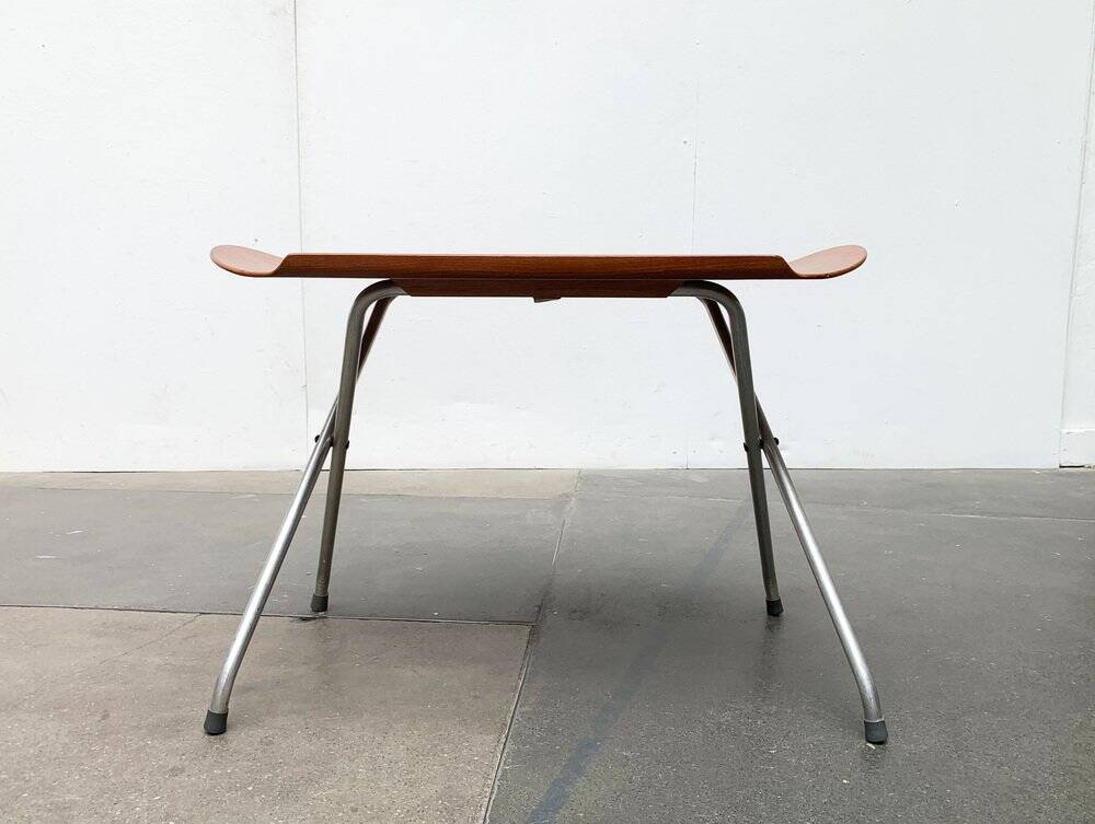 Folding table in teak with Norwegian alminette from the mid-century by F.M. Produkt, Frederiksberg Metalvarefabrik, 1960s.