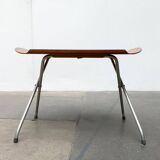 Folding table in teak with Norwegian alminette from the mid-century by F.M. Produkt, Frederiksberg Metalvarefabrik, 1960s.