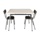 Table extensible et deux chaises en formica années 70