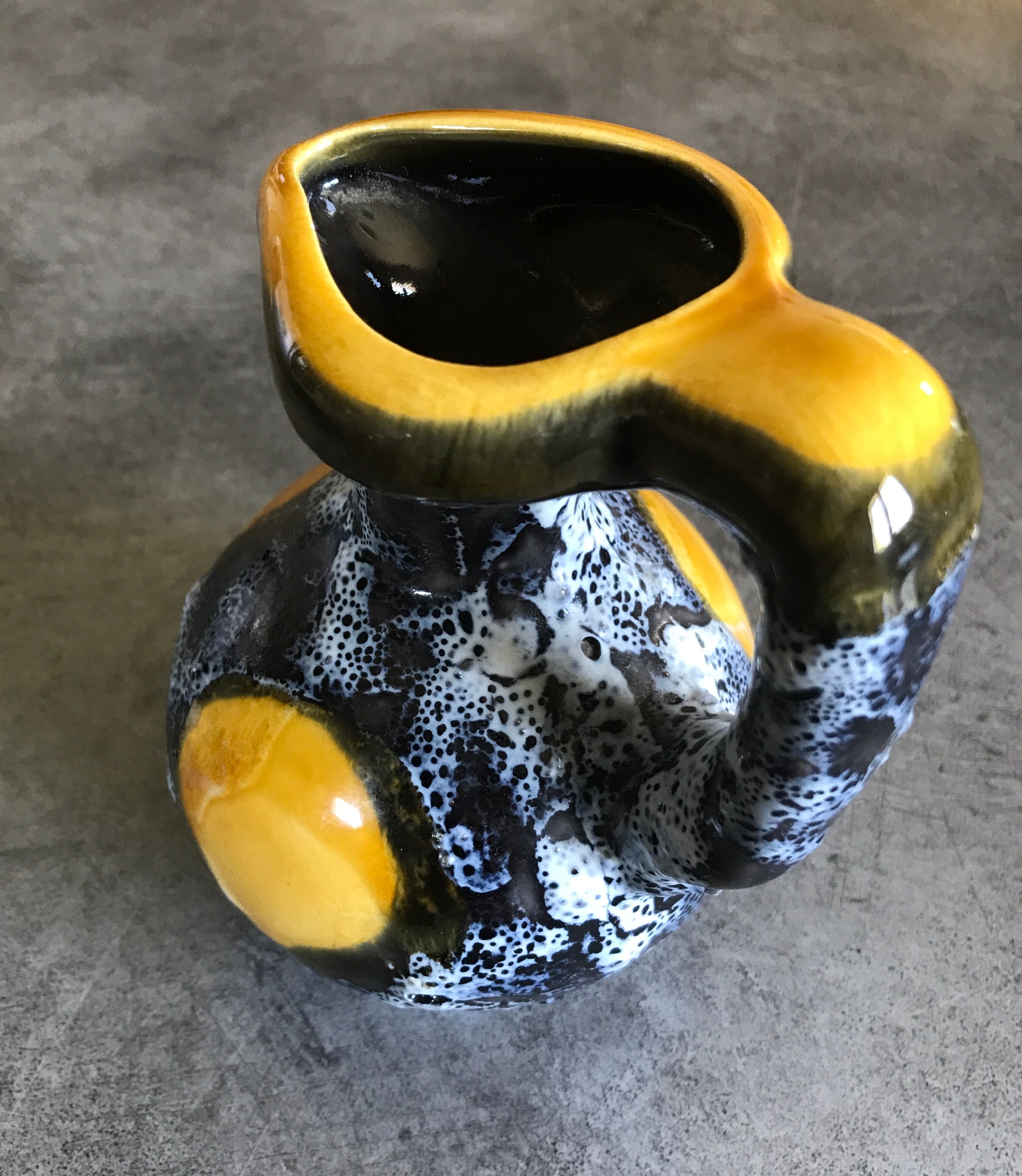 Ceramic pitcher fat lava from vallauris 14.5 cm