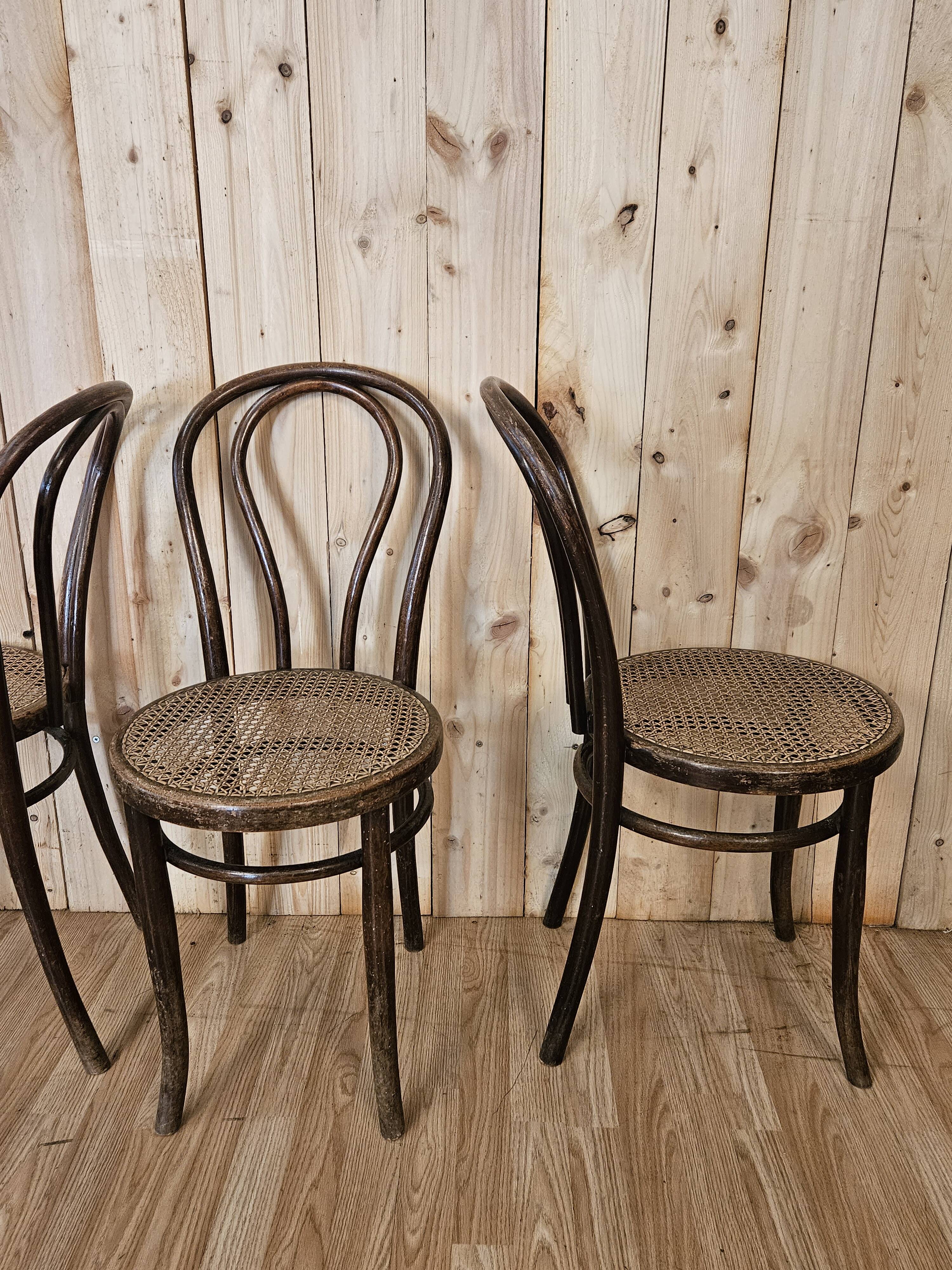 Series of 4 bistro chairs n°18 Fischel