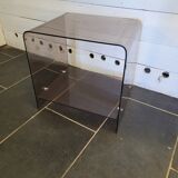 Smoked plexiglass side table from the 70s