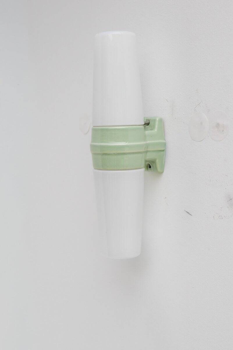 Vintage porcelain bathroom light by Sigvard Bernadotte for Ifö, 1960