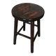 Vintage Turned Dark Wood Milking Stool #A631