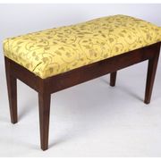 Piano bench / stool in mahogany with light floral fabric from around 1910