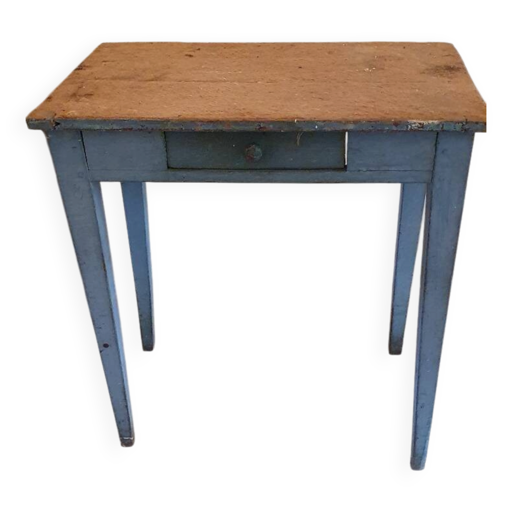 Small blue wooden table