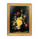 Oil on framed panel, "Bouquet of roses," 20th