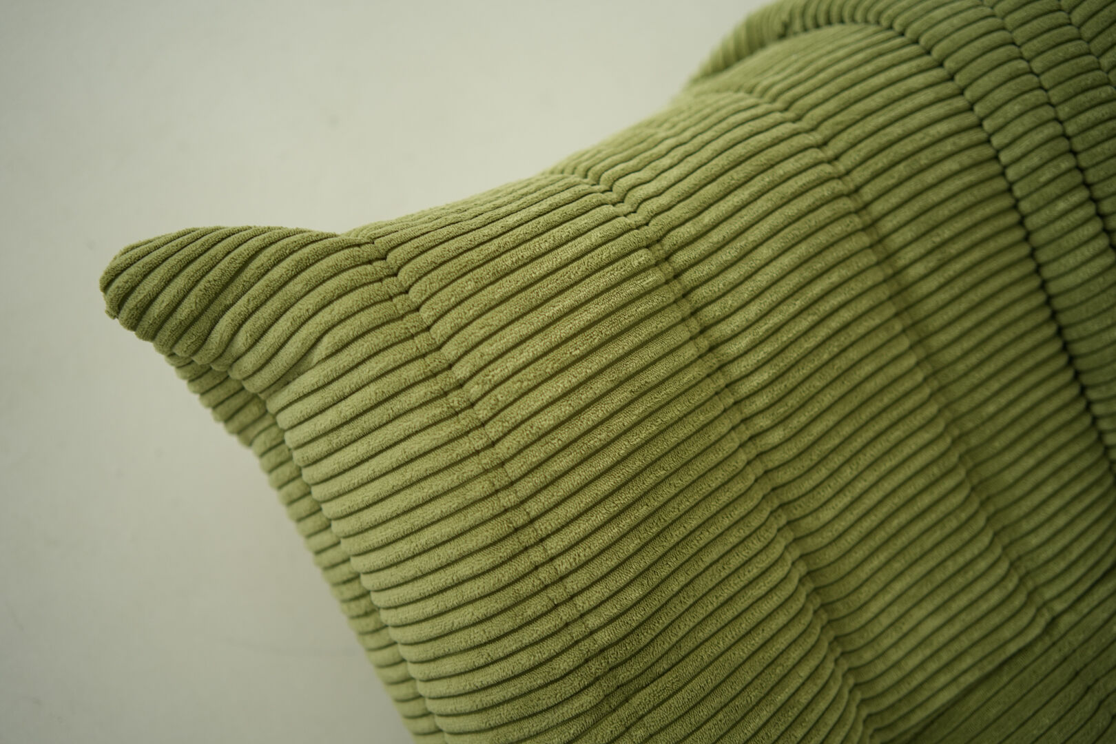 Togo Armchair and Pouf in Fresh green Corduroy