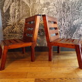 Pair of 1960 pine chairs