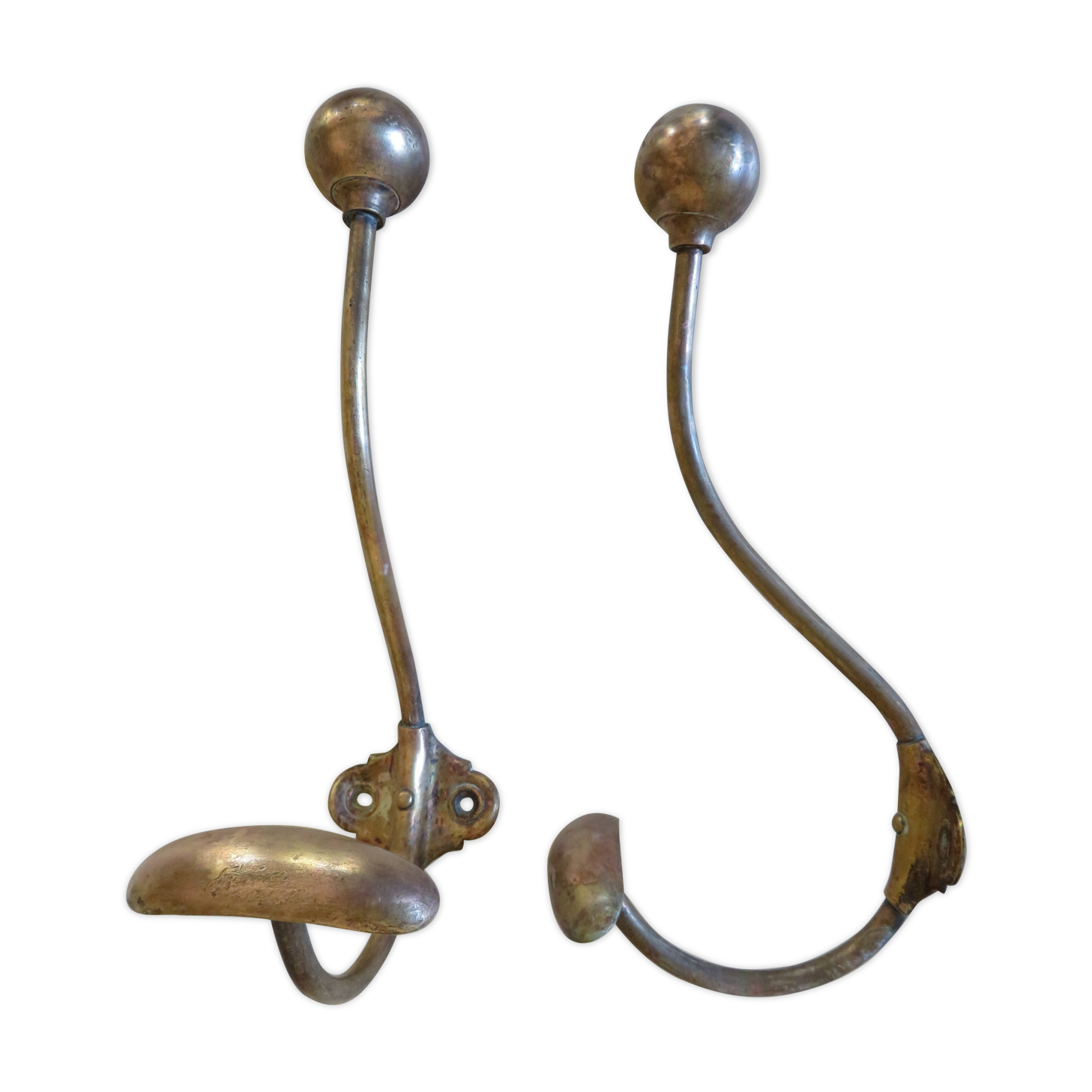 Pair of brass hooks