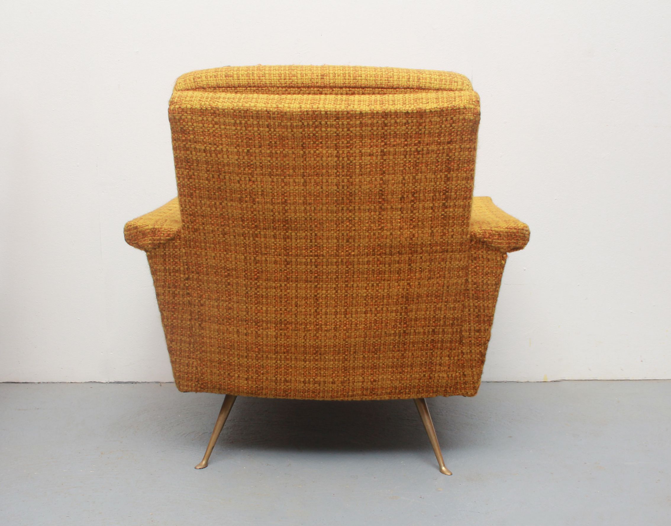 1950s chair in corn yellow , legs in brass