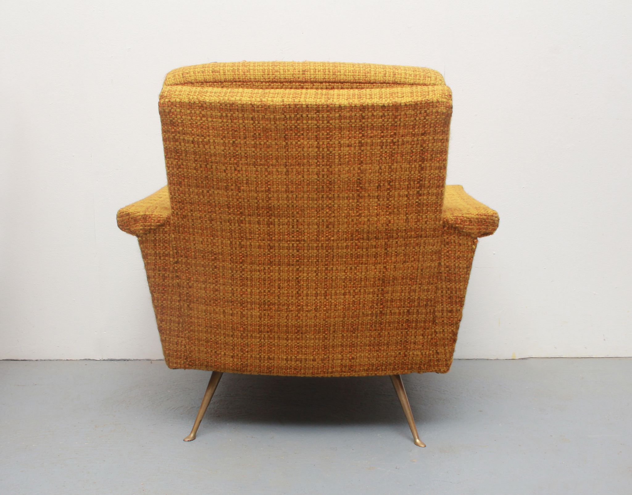 1950s chair in corn yellow , legs in brass
