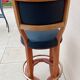 Vintage wood and antique brass bar stool