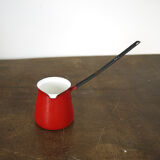 Turkish coffee maker in red enamel