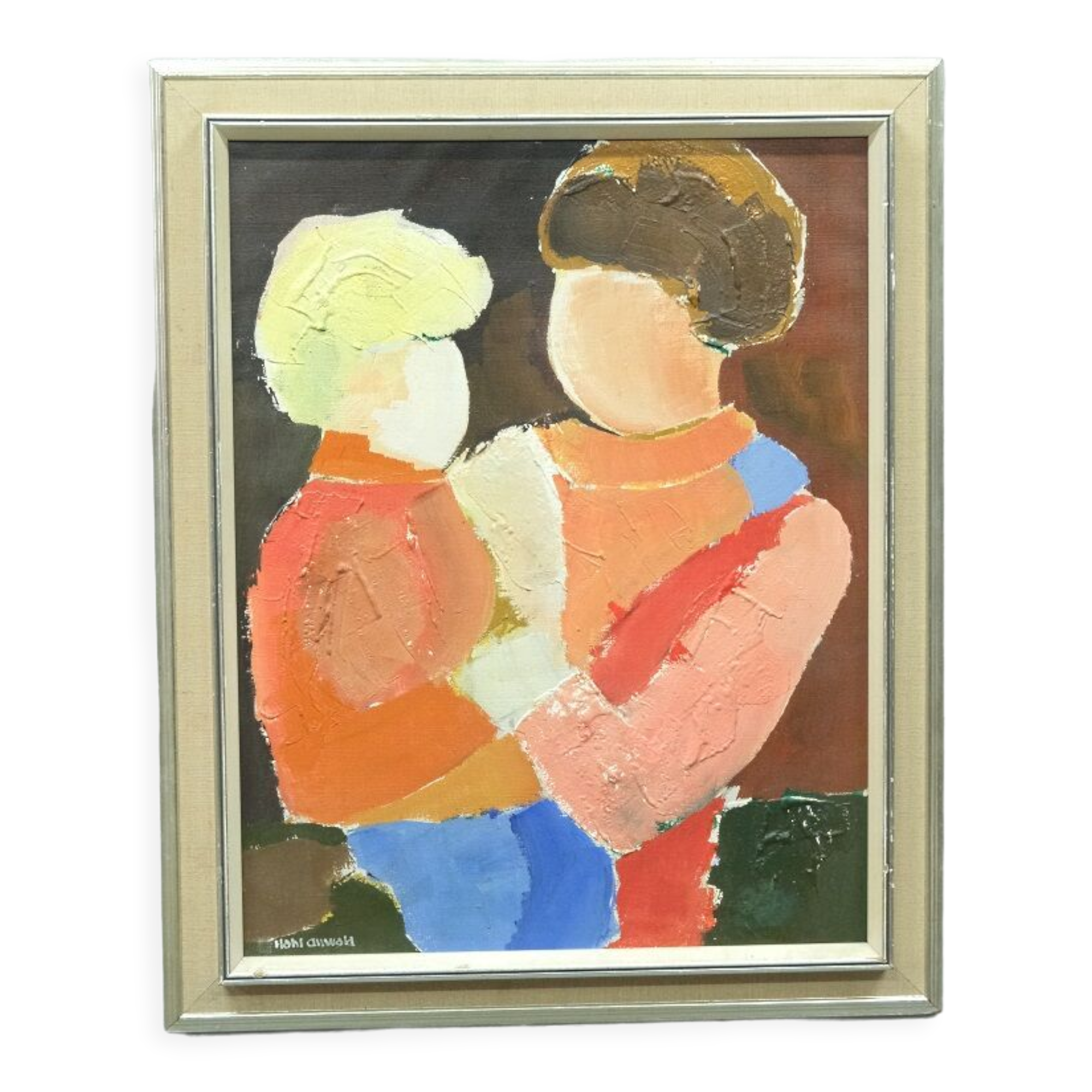 Hans Osswald (1919-1983), Swedish Figurative Abstract Painting, 1960s, Oil on Canvas