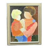 Hans Osswald (1919-1983), Swedish Figurative Abstract Painting, 1960s, Oil on Canvas