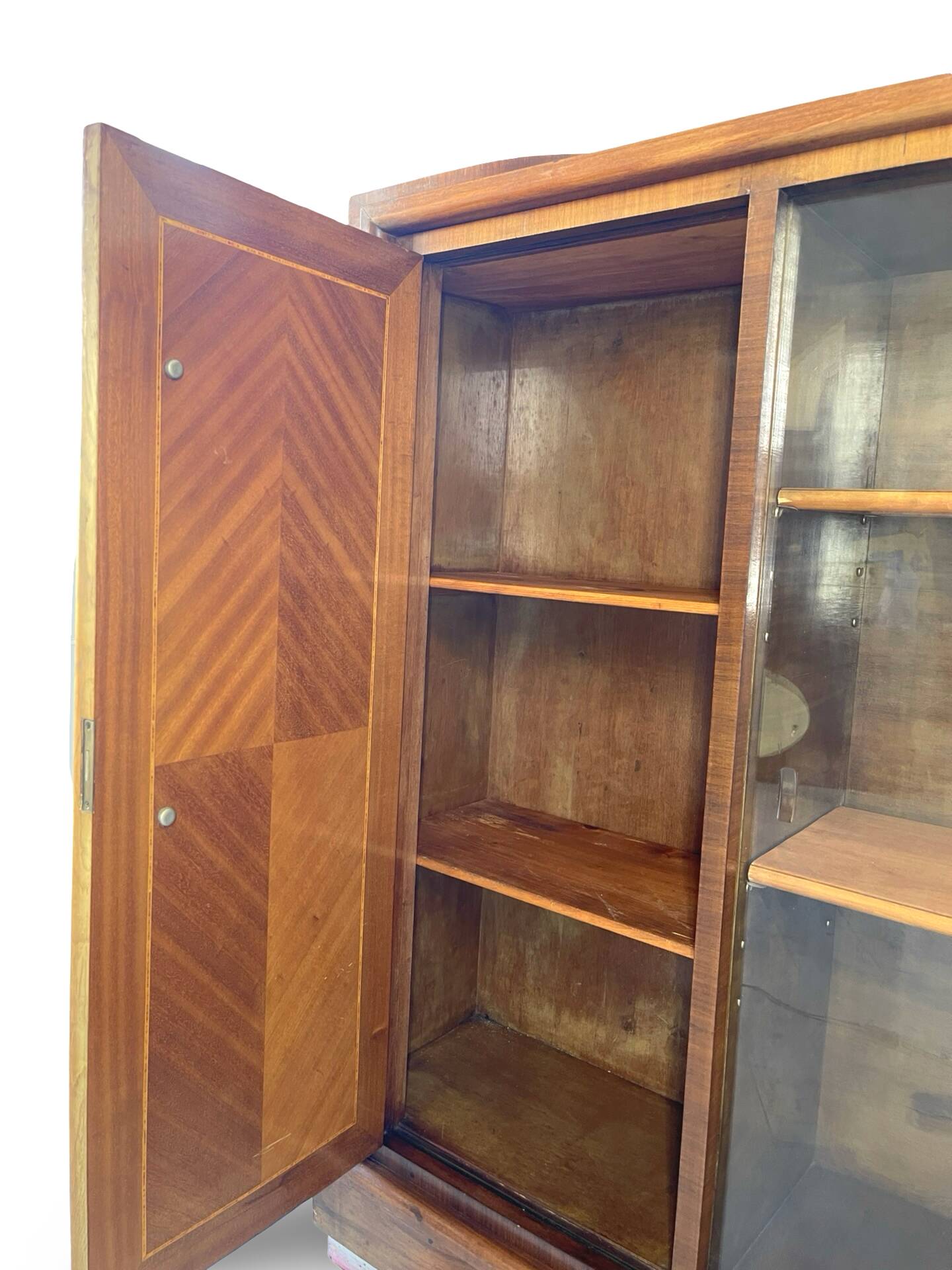 Striking Art Deco birch wood sideboard