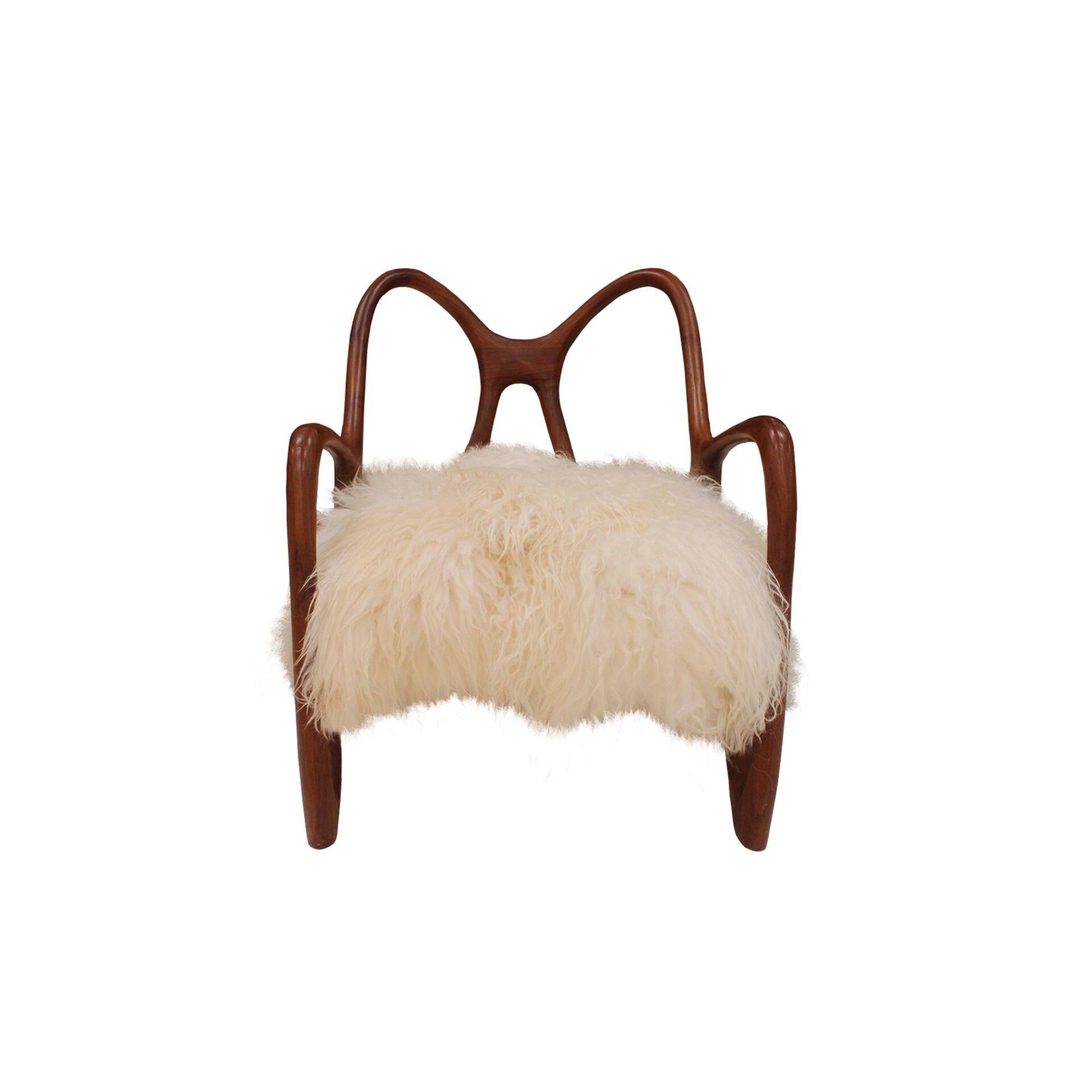 Paire de fauteuils sculpturaux en bois, Italie