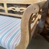 Antique Continental Pine Settle Bench sofa