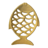 Porte savon en fonte vintage poisson jaune