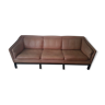 Leather sofa in light fawn scandinavian 60's 3 seats