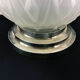 Chrome metal and Art Deco glass globe