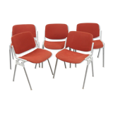 Suite of 5 chairs DSC 106 by GIancardo Piretti published by Castelli in the 70