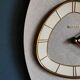 Vintage formica clock asymmetrical silent wall clock "Bayard silver grey"