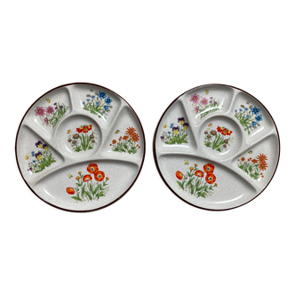 Assiette plate piédouche porcelaine Limoges J.B.T. Cie fleurs pas cher –  MAISON DE FAMILLE BROCANTE ART DE LA TABLE